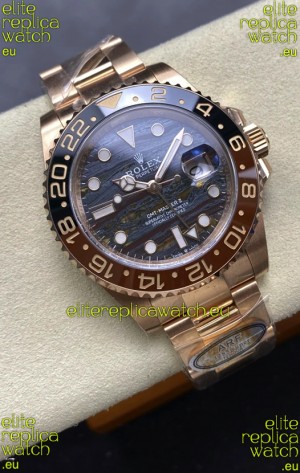 Rolex GMT Masters II Super Clone 126715CHNR Rose Gold Tiger Iron Dial Swiss Replica Watch