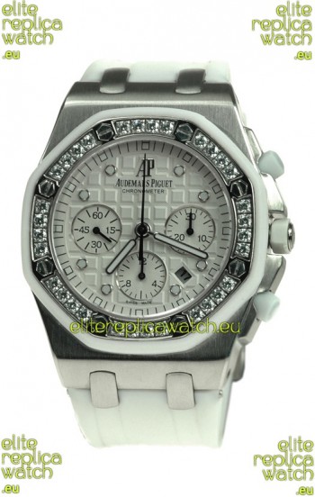 Audemars Piguet Royal Oak Offshore Lady Alinghi Limited Edition Swiss Diamond Watch in White Dial