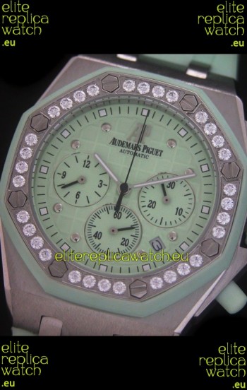 Audemars Piguet Royal Oak Offshore Lady Alinghi Swiss Watch in Light Green Dial