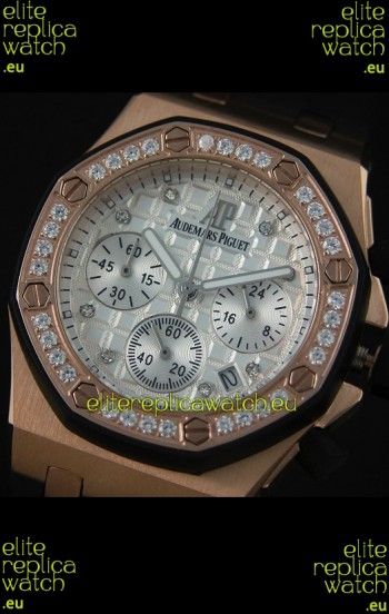 Audemars Piguet Royal Oak Offshore Lady Alinghi Swiss Watch in White Checkered Dial