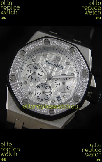 Audemars Piguet Royal Oak Offshore Lady Alinghi Swiss Watch in White Checkered Dial