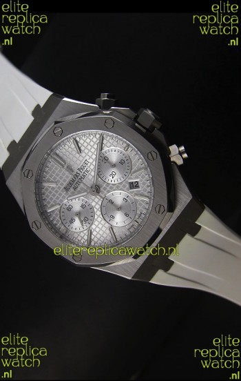Audemars Piguet Royal Oak Chronograph Watch in Stainless Steel Case White Dial