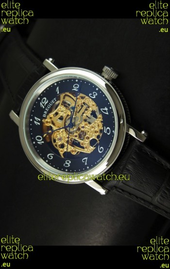 Breguet Classique Japanese Automatic Watch in Gold Skeleton Dial - Arabic Hour Numerals
