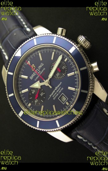 Breiting Superocean 2010 Heritage Swiss Chronograph Watch in Blue