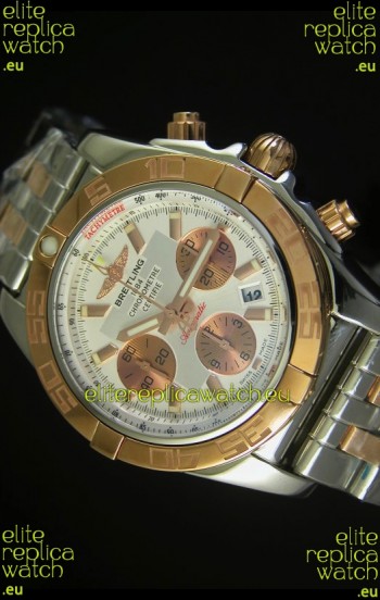 Breitling Chronomat Evolution Swiss Replica Watch in Pink Gold