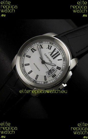 Cartier Calibre de Cartier Swiss Replica Automatic Watch in White Dial