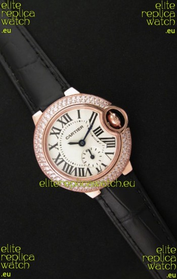 Cartier Swiss Ladies Replica Watch in Rose Gold Casing