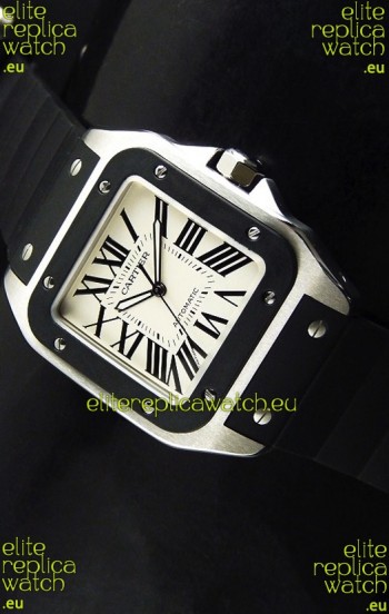 Cartier Santos Swiss Replica Watch in White Dial