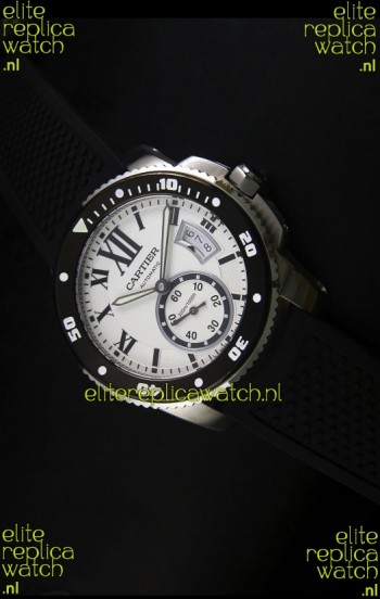 Calibre De Cartier Watch 42MM White Dial Steel Case - 1:1 Mirror Replica Watch