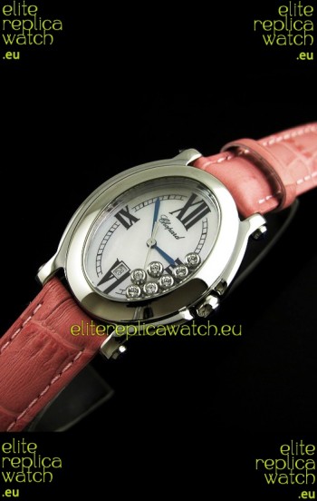 Chopard Happy Sport Swiss Replica Watch in Pink Strap