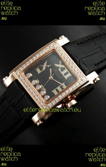Chopard Happy Sport Swiss Replica Watch in Black Strap