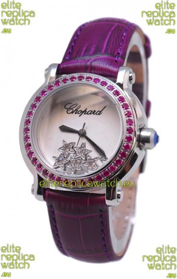 Chopard Happy Sport Star Shaped Diamonds Swiss Watch