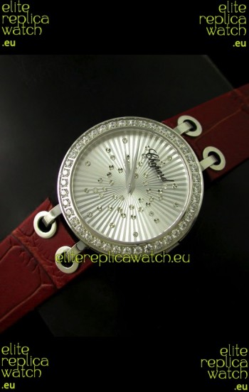 Chopard Xtravaganza Ladies Japanese Replica Watch in Silver Dial