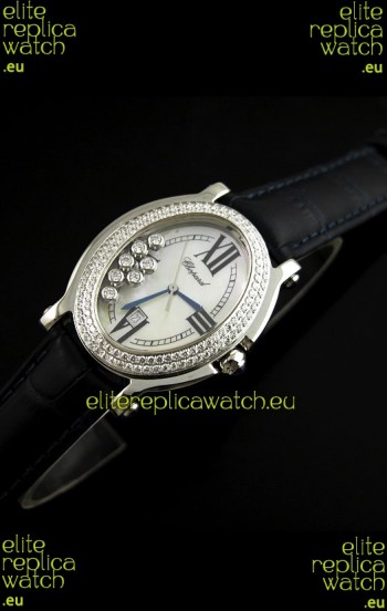 Chopard Happy Sport Swiss Replica Watch in Black Strap