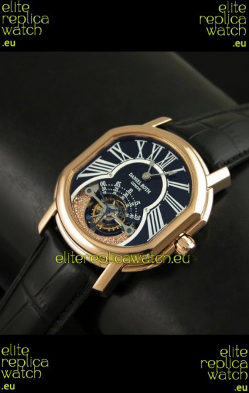 Daniel Roth Classic Tourbillon Swiss Watch in Black Strap