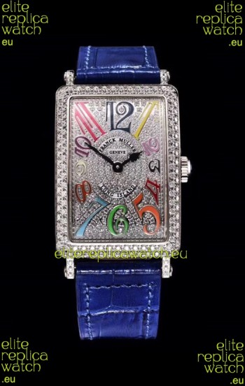 Franck Muller Long Island Color Dreams Ladies Swiss Watch in Blue Strap