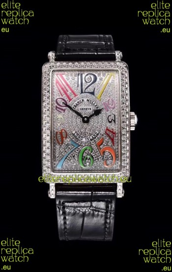 Franck Muller Long Island Color Dreams Ladies Swiss Watch in Black Strap