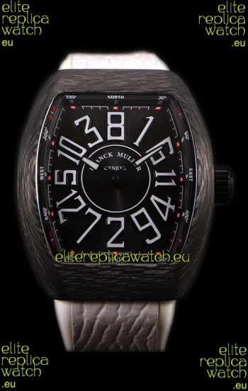 Franck Muller Vanguard Carbon Casing Black Indexes Swiss Watch