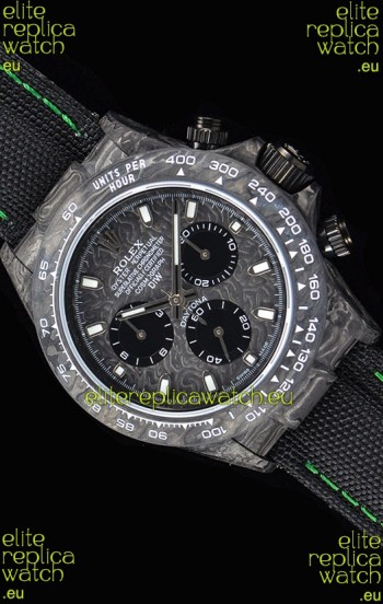 Rolex Daytona DiW Forged Cabon Casing 1:1 Mirror Replica with Nylon Strap 