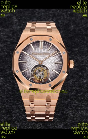 Audemars Piguet Royal Oak Flying Tourbillon 41mm in 904L Rose Gold with Grey Dial