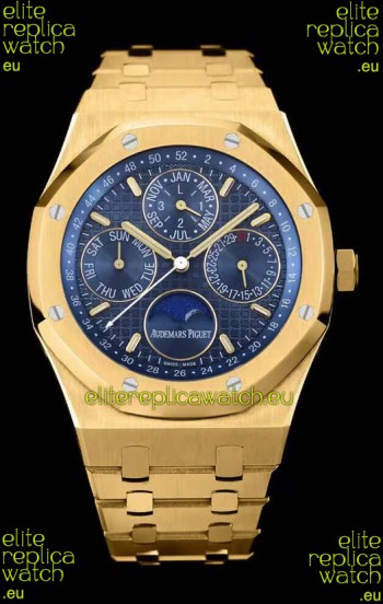 Audemars Piguet Royal Oak Perpetual Calendar Swiss Replica 904L Steel in Yellow Gold Casing