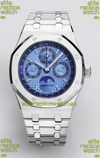 Audemars Piguet Royal Oak Perpetual Calendar Swiss Replica 904L Steel - Light Blue Dial 