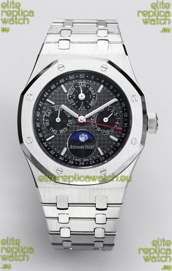Audemars Piguet Royal Oak Perpetual Calendar Swiss Replica 904L Steel - Black Dial 