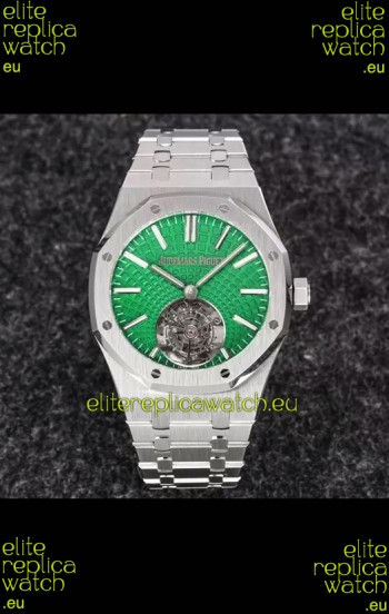 Audemars Piguet Royal Oak Flying Tourbillon 41mm Green Dial in 904L Casing - Green Tapisserie Dial