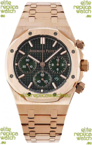 Audemars Piguet Royal Oak Chronograph 1:1 Mirror Replica - Rose Gold Casing Green Dial in 41MM