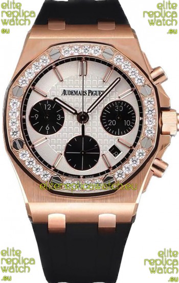 Audemars Piguet Royal Oak Offshore Rose Gold White Dial Chronograph 37MM - Swiss Replica Watch 
