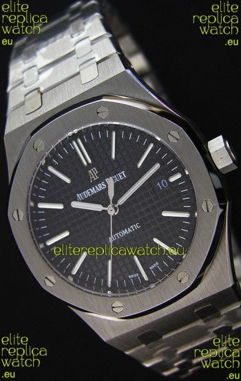 Audemars Piguet Royal Oak 41MM Black Dial Steel Strap - 1:1 Mirror Ultimate Edition
