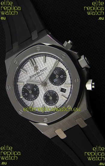 Audemars Piguet Royal Oak Chronograph White Dial Rubber Strap Swiss Replica Watch 