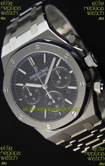 Audemars Piguet Royal Oak Chronograph Black Dial Steel Strap Swiss Replica Watch 