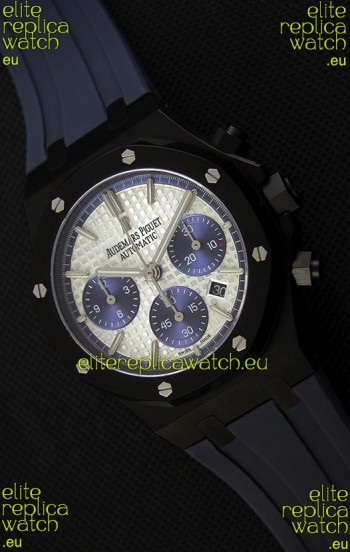 Audemars Piguet Royal Oak Chronograph Silver Toned Dial Blue Subdials Swiss Replica Watch