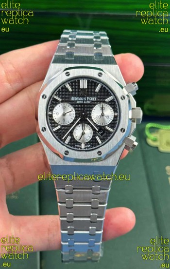 Audemars Piguet Royal Oak Chronograph Black Dial Steel Strap Swiss Replica Watch