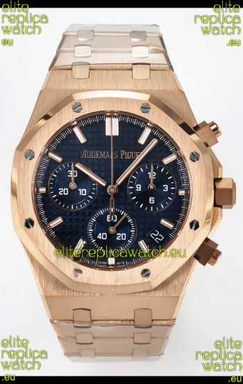 Audemars Piguet Royal Oak Super Clone - Black Dial Rose Gold Casing 41MM