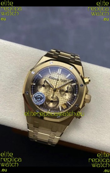 Audemars Piguet Royal Oak Super Clone - Rose Gold Casing Gold Dial in 41MM