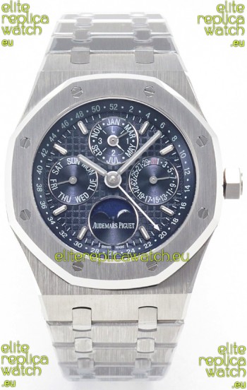 Audemars Piguet Royal Oak Perpetual Calendar Super Clone 904L Steel in Steel Blue Dial