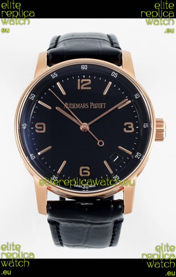 Audemars Piguet CODE 11.59 15210R Swiss Replica Watch in Rose Gold Black Dial 41MM