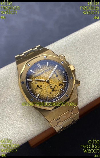 Audemars Piguet Royal Oak 50th Anniversary Super Clone - Rose Gold Casing Gold Dial in 41MM