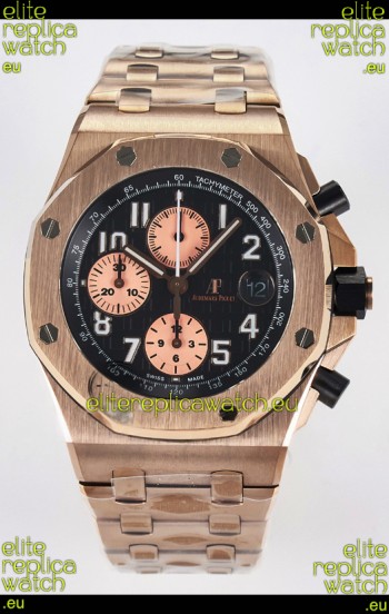 Audemars Piguet Royal Oak Offshore Rose Gold Half BRICK Dial 1:1 Super Clone Replica Watch - 904L Steel