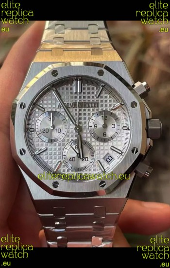 Audemars Piguet Royal Oak Chronograph 1:1 Mirror Replica - 904L Steel in White Dial 41MM