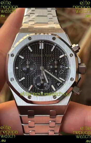 Audemars Piguet Royal Oak Chronograph 1:1 Mirror Replica - 904L Steel in Black Dial 41MM
