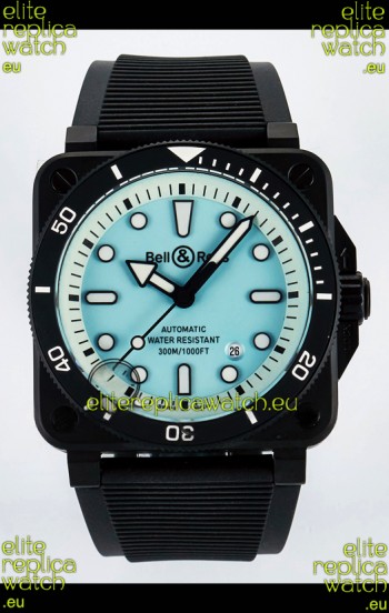 Bell & Ross BR03-92 Divers Edition PVD Coated 1:1 Mirror Replica Pale Blue Dial