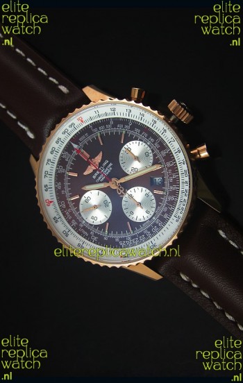 Breitling Navitimer 01 Brown Dial Rose Gold 1:1 Mirror Swiss Replica Watch