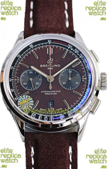 Breitling Premier B01 Chronograph 42 Edition Steel Casing Centenary Brown Dial - 1:1 Mirror Replica Watch
