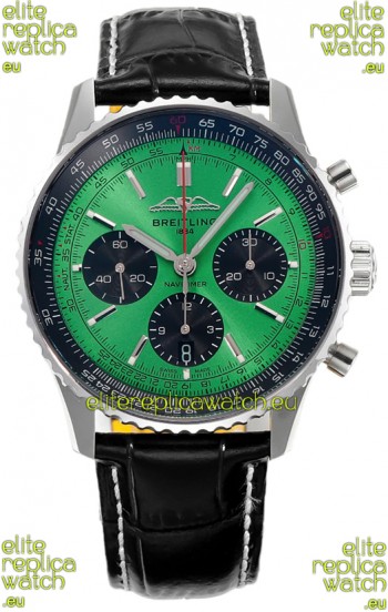 Breitling Navitimer B01 Chronograph 43 Green Dial - 904L Steel Casing 1:1 Mirror Swiss Replica