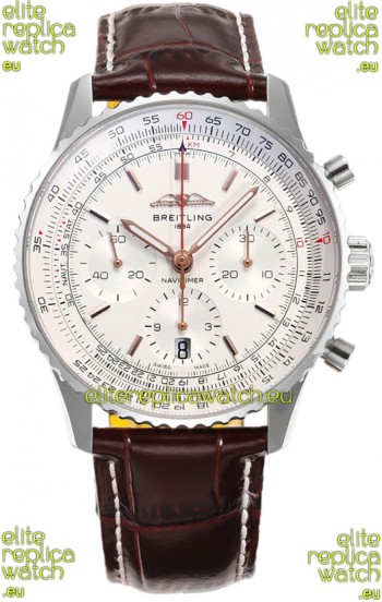 Breitling Navitimer B01 Chronograph 43 White Dial - 904L Steel Casing 1:1 Mirror Swiss Replica