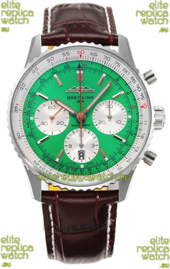Breitling Navitimer B01 Chronograph 43 Green Dial - 904L Steel Casing 1:1 Mirror Swiss Replica