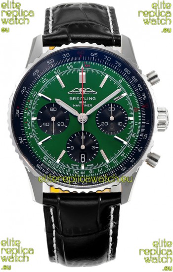 Breitling Navitimer B01 Chronograph 43 Green Dial - 904L Steel Casing 1:1 Mirror Swiss Replica